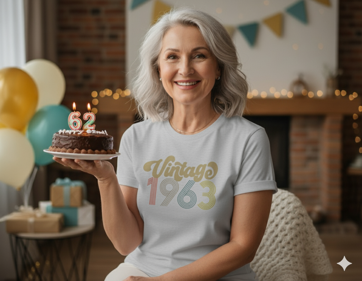 T-shirt 62e anniversaire 1963 