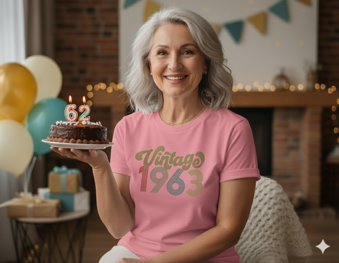 T-shirt 62e anniversaire 1963 