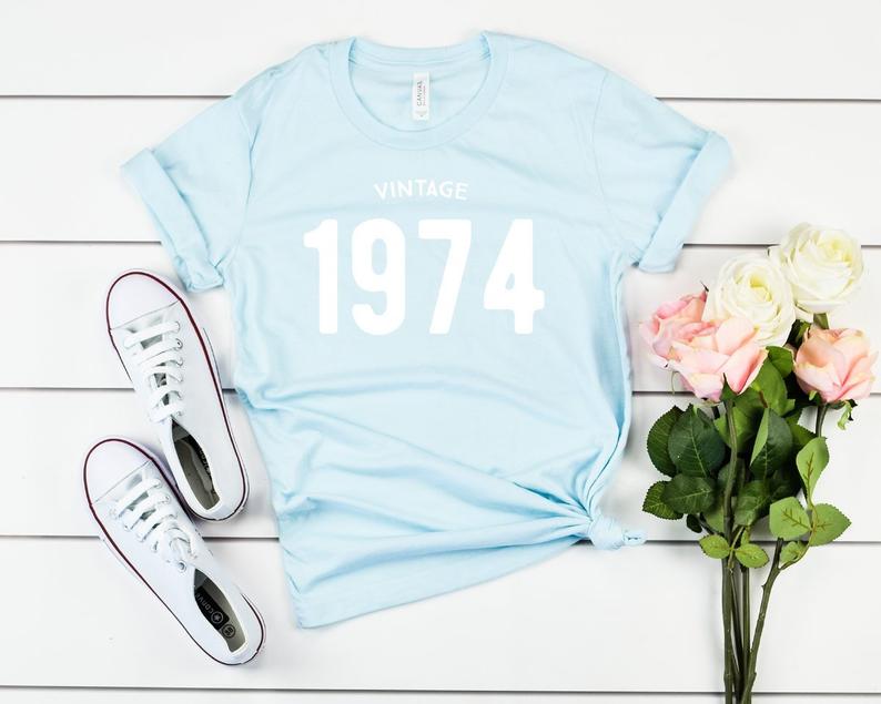 Vintage 1974 Birthday T-Shirt | 49th Birthday Party T-Shirt Cotton