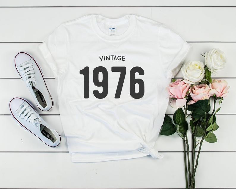 Vintage 1976 Birthday T-Shirt | 47th Birthday Party T-Shirt Cotton