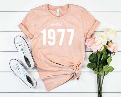 Vintage 1977 Birthday T-Shirt | 46th Birthday Party T-Shirt Cotton