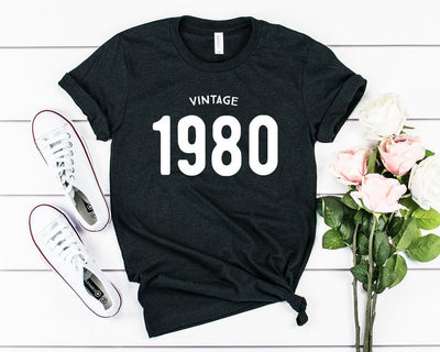 Vintage 1980 Birthday T-Shirt  | 43rd Birthday Party T-Shirt Cotton