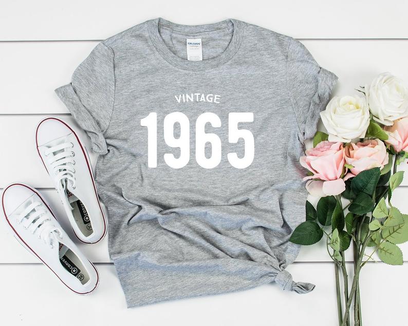 Vintage 1965 Birthday T-Shirt | 57th Birthday Party T-Shirt Cotton