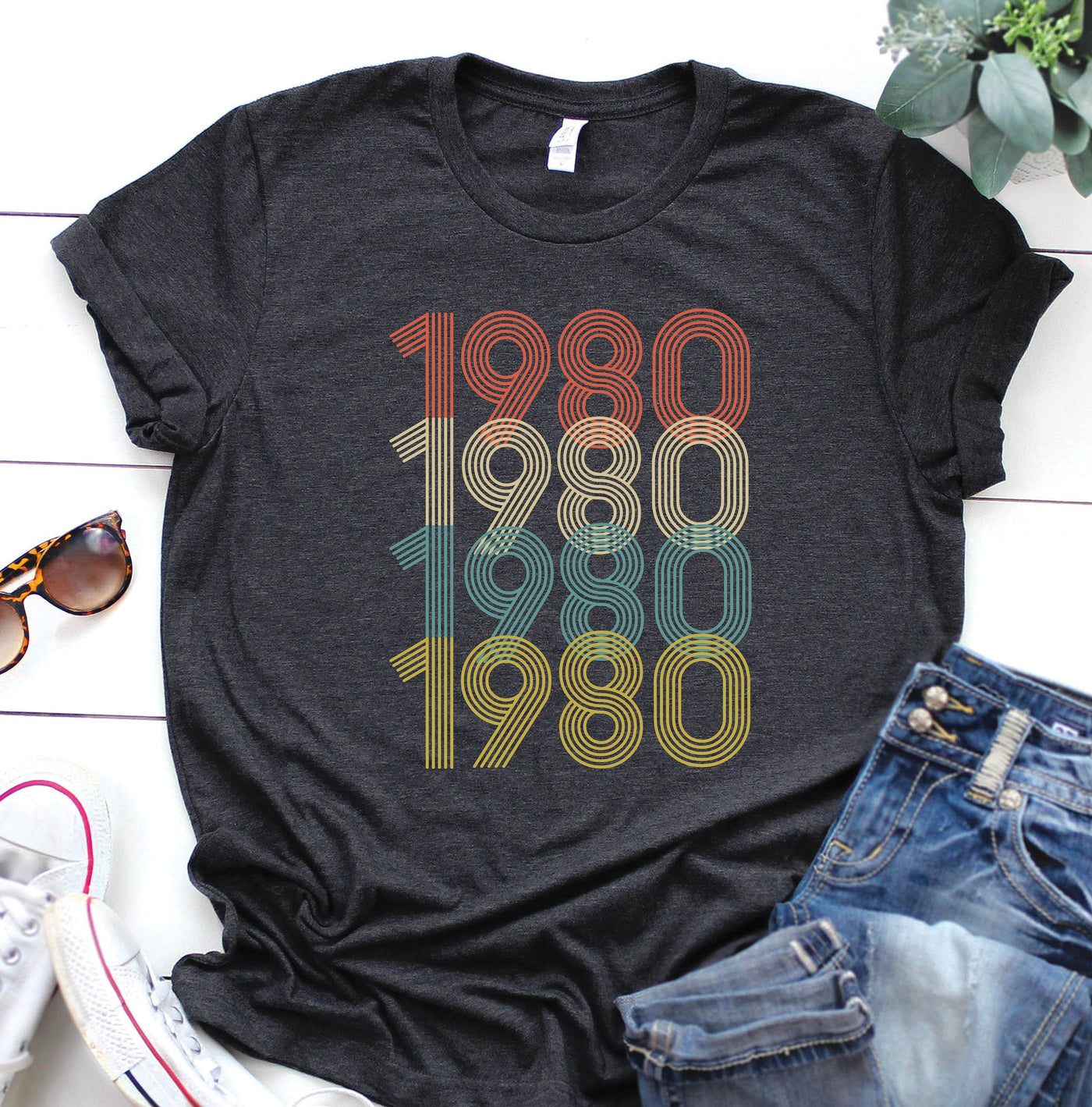 Vintage 1980 Shirt, 43rd Birthday, gift for her