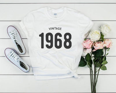 Vintage 1968 Birthday T-Shirt | 55th Birthday Party T-Shirt Cotton